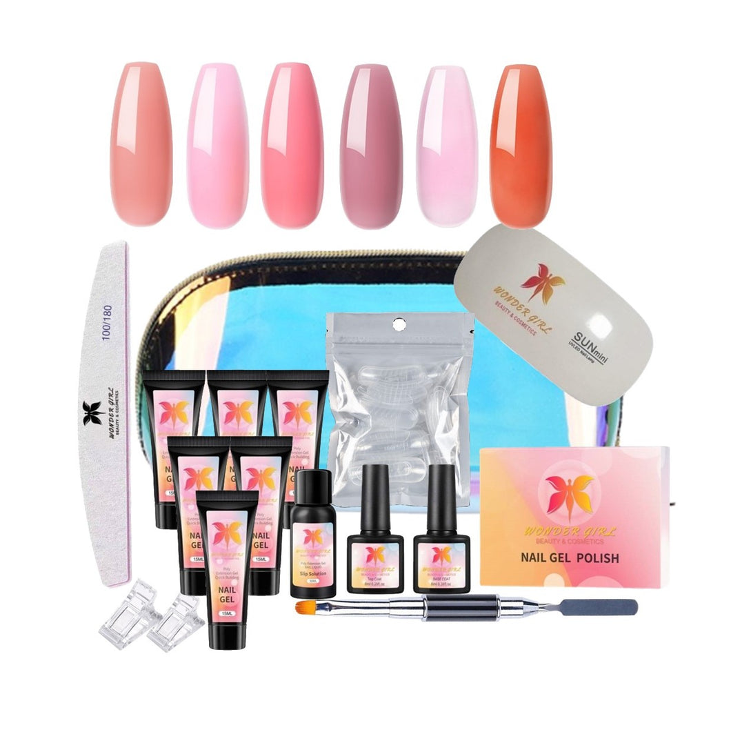 Wonder Girl Poly Gel Shiny Deluxe Kit - Includes 6 Colours